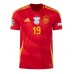 Maillot de foot Espagne Lamine Yamal #19 Domicile vêtements Europe 2024 Manches Courtes